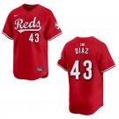 Men's & Youth Reds #43 Alexis Diaz Red Stitched Jersey 2026 Men's & Youth Reds #43 Alexis Diaz Red Stitched Jersey 2026