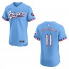 Men's & Youth Rangers #11 Kyle Higashioka Light Blue Stitched Jersey 2026