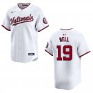 Men's & Youth Nationals #19 Josh Bell White Stitched Jersey 2026