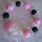 Bracelet, THE QUEENS PinK RoSeS with DIAMOND DROP and Black BeAdS Bracelet