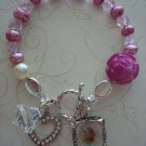 Pearl and Crystal Bracelet, Her Majestys Altered Art with Paris Soap Label Bracelet