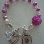 Pearl and Crystal Bracelet, Her Majestys Altered Art with Paris Soap Label Bracelet