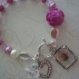 Pearl and Crystal Bracelet, Her Majestys Altered Art with Paris Soap Label Bracelet