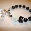 Black Pearl Bracelet...with DIAMOND DROP Bead