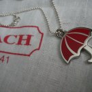 Coach Necklace, Red Umbrella Coach Charm, New, Collectible, Charm Necklace