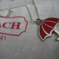 Coach Necklace, Red Umbrella Coach Charm, New, Collectible, Charm Necklace