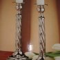 Candle Holders Home Decor Silver Tone Swirl Crystalite Candlesticks New