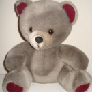 Stuffed Bear Gray And Burgundy New