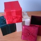 Satin Decorative Fabric Gift Boxes Burgundy Red White Green 4 Total New