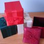 Satin Decorative Fabric Gift Boxes Burgundy Red White Green 4 Total New