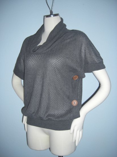 New Threads Button down side Open Dolman Sleeve Top M Medium