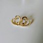 Yellow Gold Heart Shaped Earrings with Simulated Diamonds - Brand New