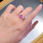 6 * 8mm oval pink steel ring for women&acirc;��s daily fashion trend