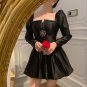 Women's retro Black mini dress, partywear dress, cluvwear