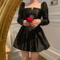 Women's retro Black mini dress, partywear dress, cluvwear