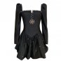 Women's retro Black mini dress, partywear dress, cluvwear