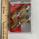 Four Piece Set of New Brass Keyed Alike Padlocks for Travel, Sports bags,Toolbox
