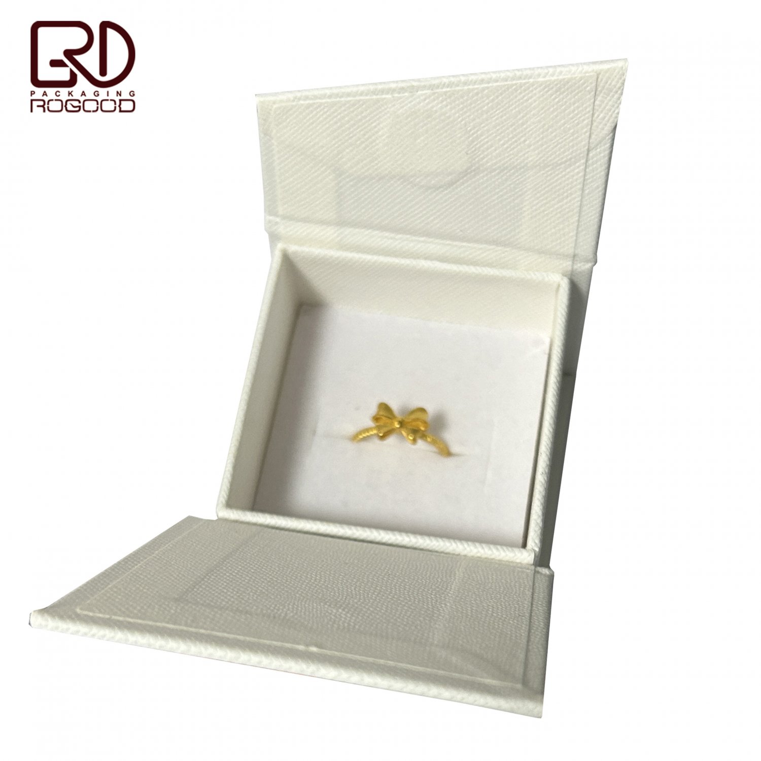 30pcs/lot White Textured Paper Quality Pocket Style Jewelry Box For Ring Earring Necklace RGD-P1705