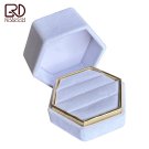 20pcs Snow White Velvet 73*63*53mm Hexagon Jewelry Box For Ring/Earring