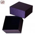 700pcs/lot Duty Free Rigid Purple Paper Cardboard Box 50x50x30mm for Ring Earring With Black Sponge