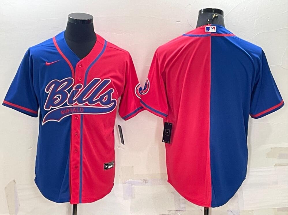 Men's Or Youth Bills Cosigned Jersey Royal & Red New Year Gift