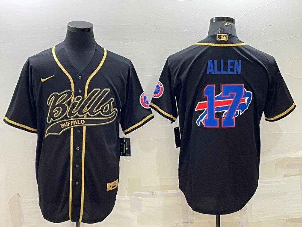 Men's Or Youth Josh Allen #17 Bills Cosigned Jersey Black Christmas Gift