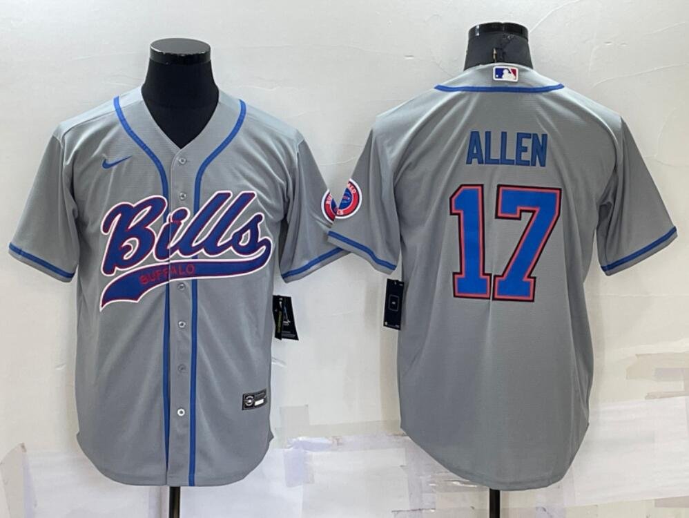 Men's Or Youth Josh Allen #17 Bills Cosigned Jersey Gray Christmas Gift