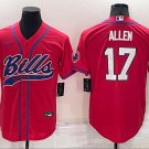 Men's Or Youth Josh Allen #17 Bills Cosigned Jersey Red Christmas Gift