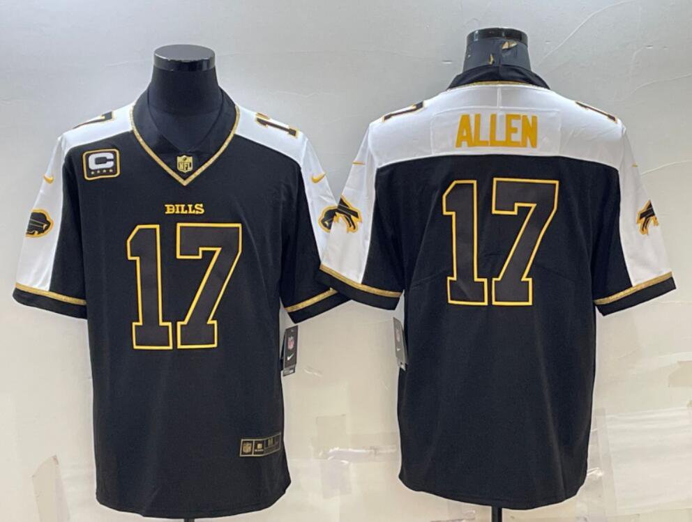 Men's Or Youth Josh Allen #17 Bills Limited Jersey Black Gold Christmas Gift