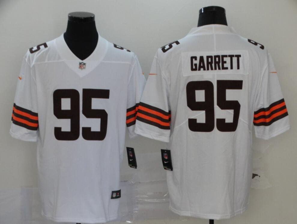 Men's Or Youth Myles Garrett #95 Browns Limited Jersey White Christmas Gift