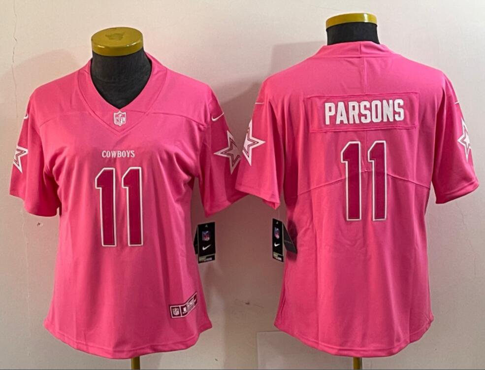 Women's Or Youth Micah Parsons #11 Cowboys Limited Jersey Pink Christmas Gift