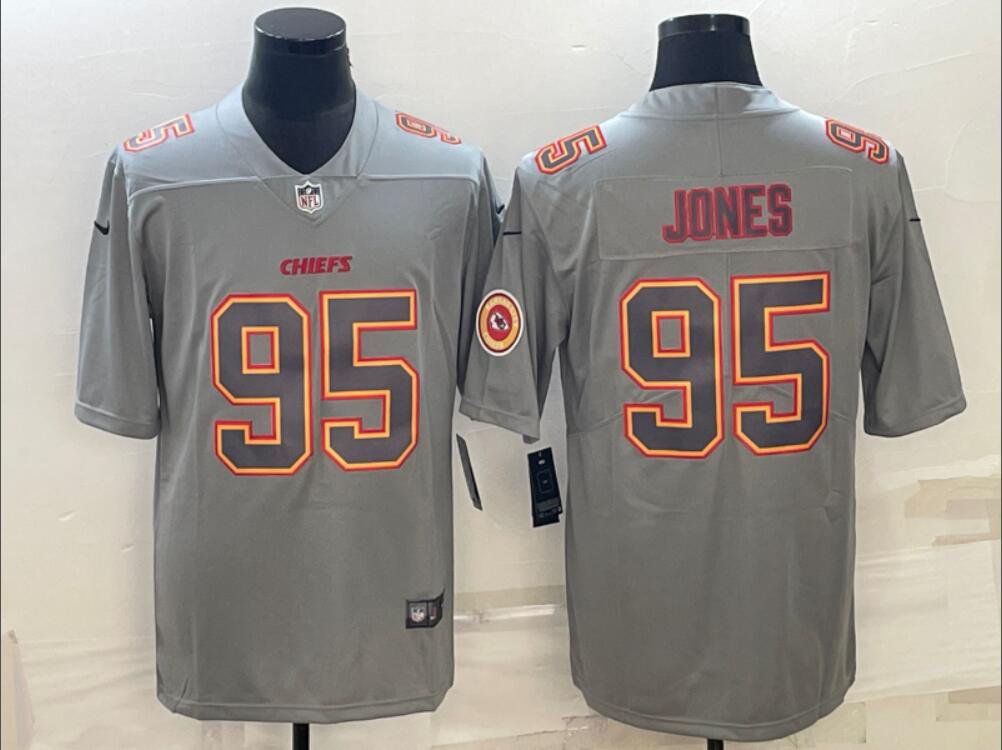 Men's Or Youth Chris Jones #95 Kansas City Chiefs Limited Fashion Jersey Gray