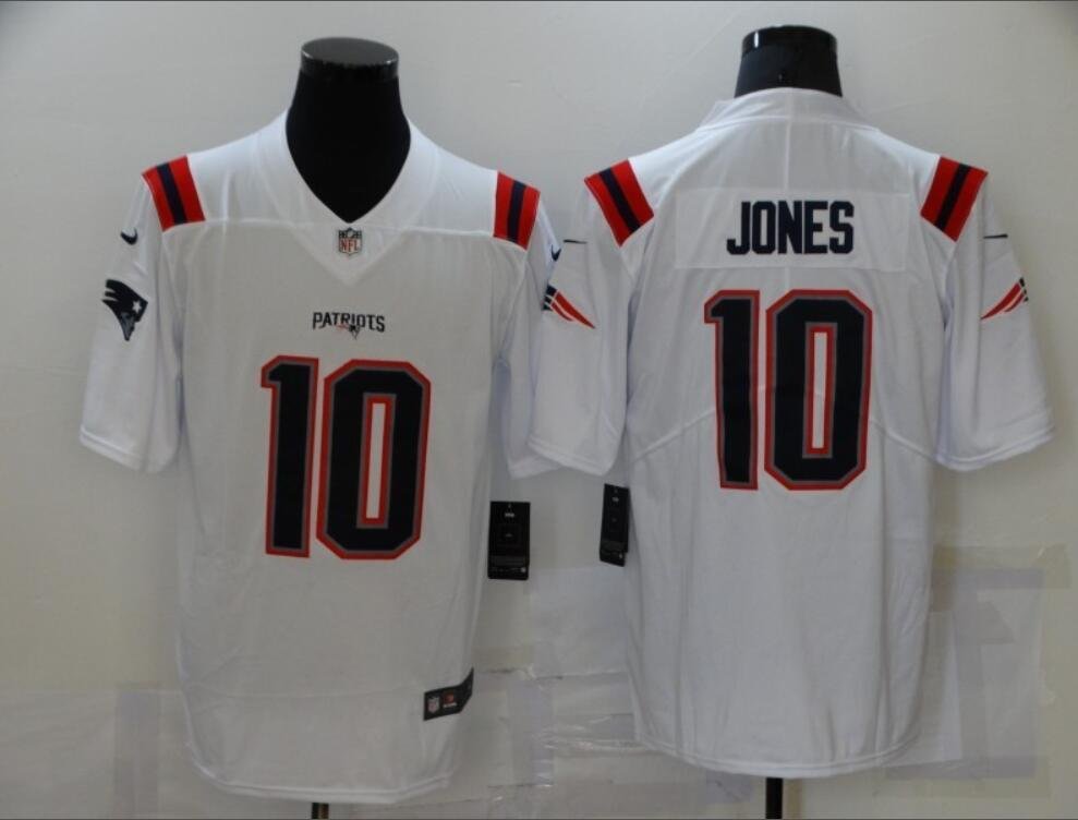 Men's Or Youth Mac Jones #10 Patriots Limited Jersey White Christmas Gift