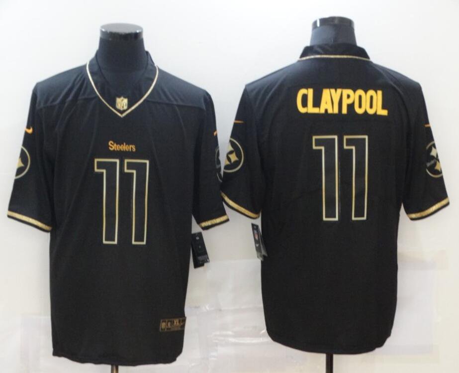 Men's Or Youth Chase Claypool #11 Steelers Limited Jersey - Black Gold Gift