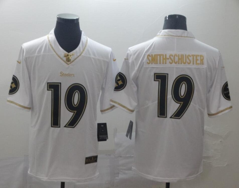 Men's Or Youth JuJu Smith-Schuster #19 Pittsburgh Steelers Limited Jersey - White Gold Color Gift