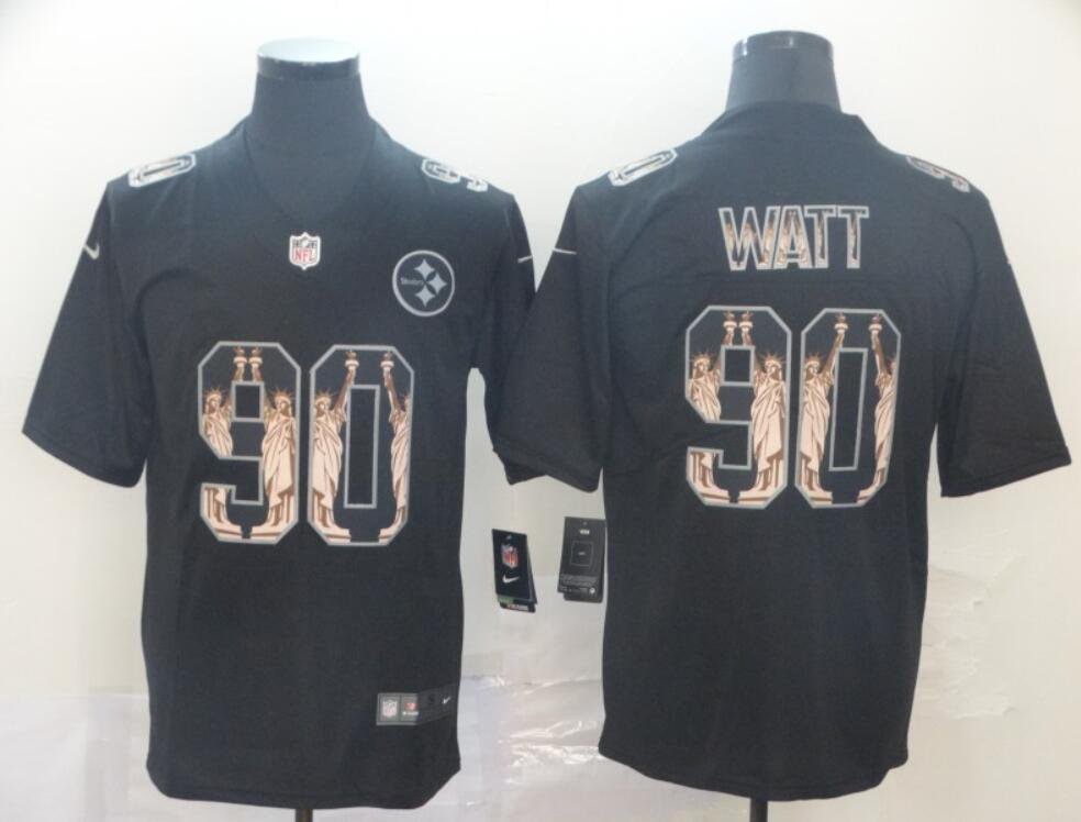 Men's Or Youth T.J. Watt #90 Pittsburgh Steelers Limited Jersey - Black goddess edition