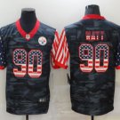 Men's Or Youth T.J. Watt #90 Pittsburgh Steelers Limited Jersey - Olive USA Flag Gift