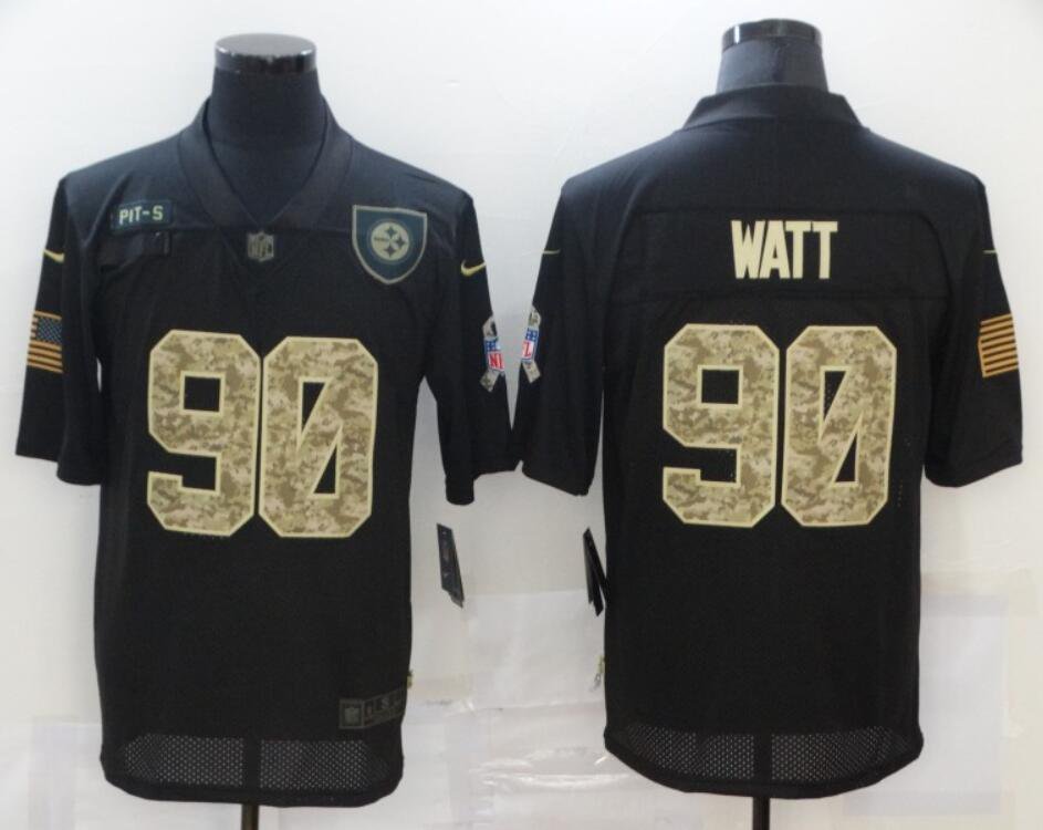 Men's Or Youth T.J. Watt #90 Steelers Limited Jersey - Black Camouflage Gift