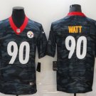 Men's Or Youth T.J. Watt #90 Steelers Limited Jersey - Olive USA Flag Gift