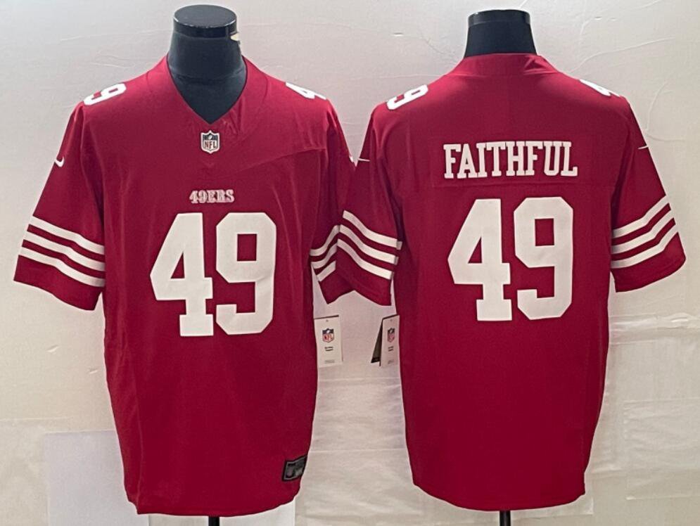 Men's Or Youth Faithful #49 SF 49ers Limited Jersey Scarlet Christmas Gift