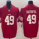 Men's Or Youth Faithful #49 SF 49ers Limited Jersey Scarlet Christmas Gift