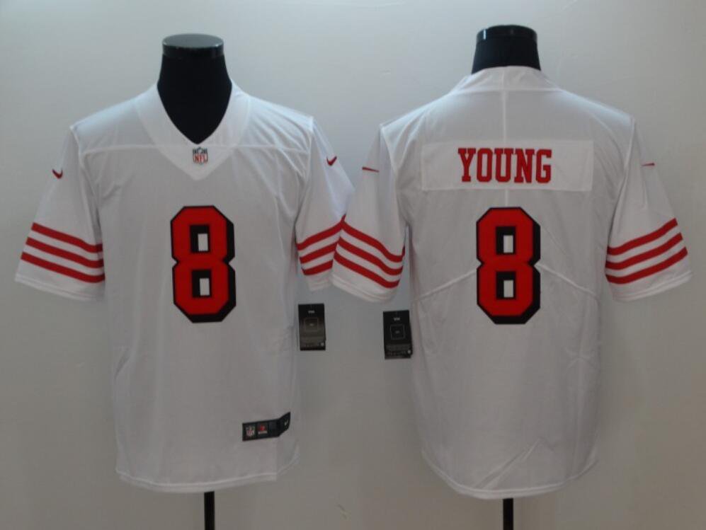 Men's Or Youth Steve Young #8 SF 49ers Color Rush Limited Jersey White Christmas Gift