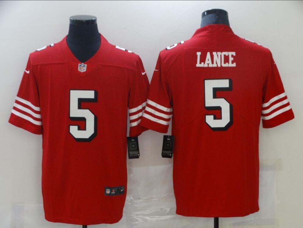 Men's Or Youth Trey Lance #5 SF 49ers Color Rush Limited Jersey Red Christmas Gift