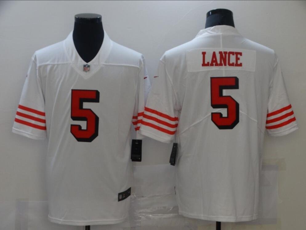 Men's Or Youth Trey Lance #5 SF 49ers Color Rush Limited Jersey White Christmas Gift