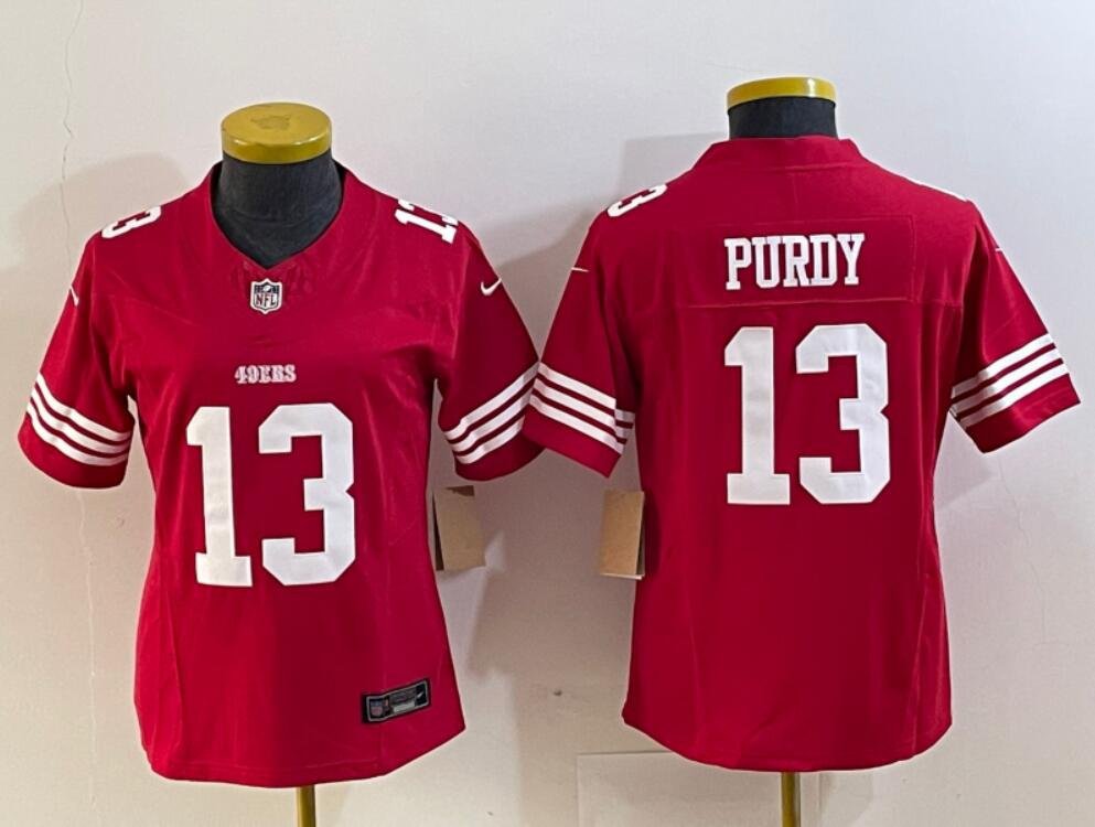 Women's Or Youth Brock Purdy #13 SF 49ers Limited Jersey Scarlet Christmas Fans Gift
