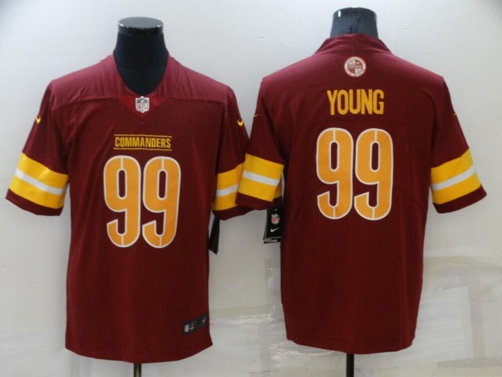 Men's Or Youth Chase Young #99 Commanders Limited Jersey Burgundy Christmas Gift