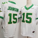 Men's Oregon Ducks #15 Tez Johnson White Reverse Stitched Jersey