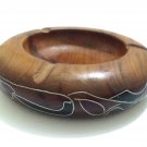 Vintage Handmade Thuya Wood Lumber Ashtray - 100% Handcrafted From Morocco