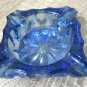 Vintage Cobalt Blue Cut Crystal Ashtray - Elegant Glass For Cigarettes & Cigars
