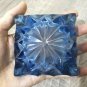 Vintage Cobalt Blue Cut Crystal Ashtray - Elegant Glass For Cigarettes & Cigars